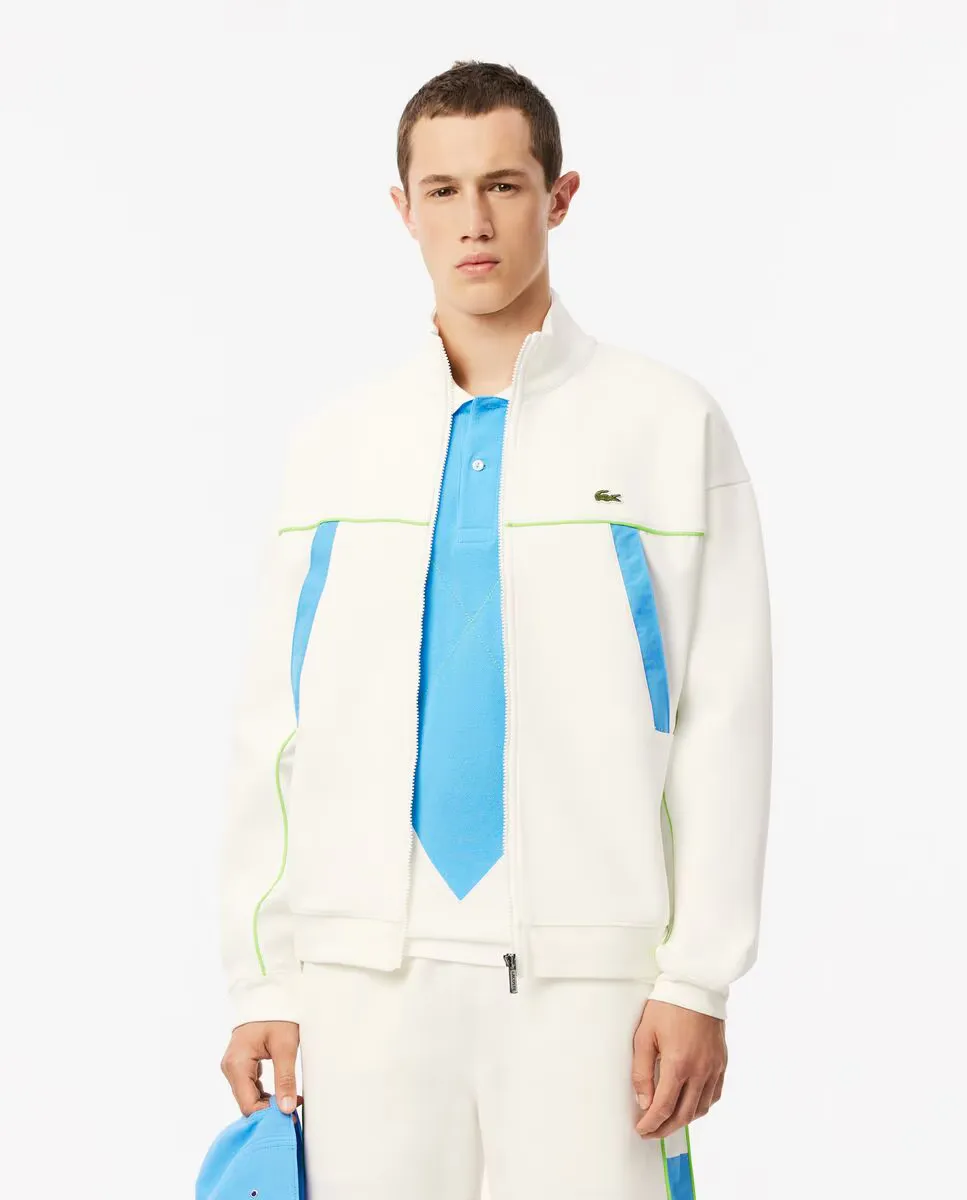 

Мужская толстовка свободного кроя на молнии Lacoste, белый