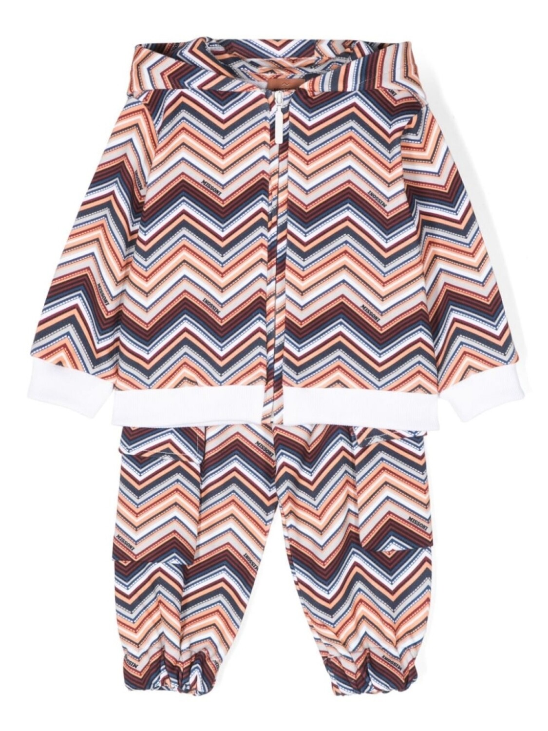 

Missoni Kids спортивный костюм с узором шеврон, оранжевый