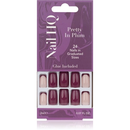 

Накладные ногти Nail HQ Square Pretty In Plum 24 шт. Nail Hq