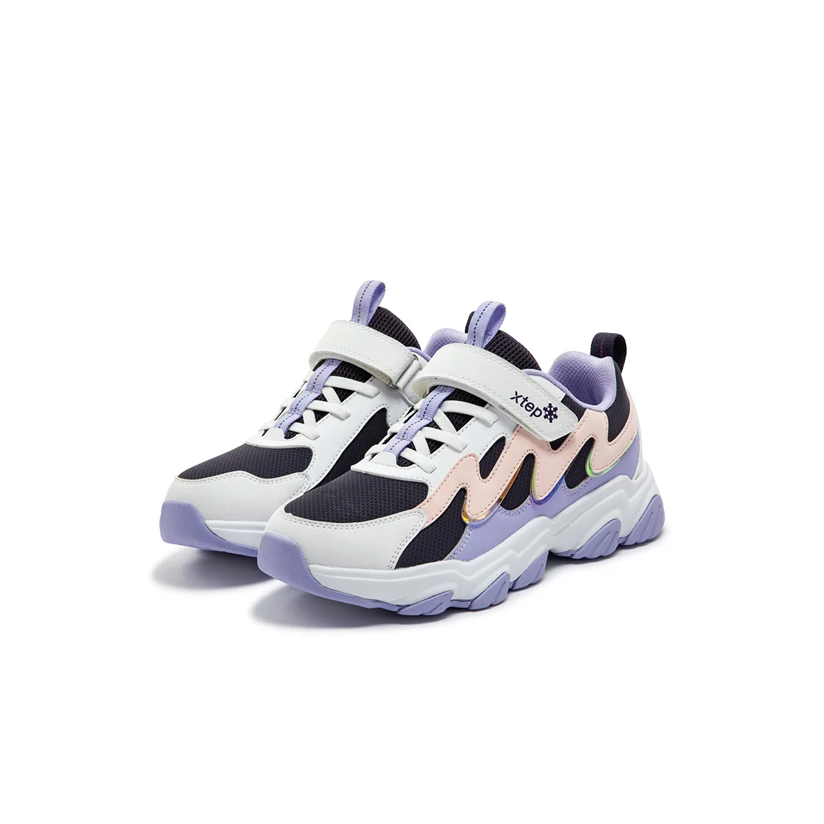 XTEP Детские кроссовки Lifestyle White/Dark Gray Purple/Taro Paste Purple — фото 3