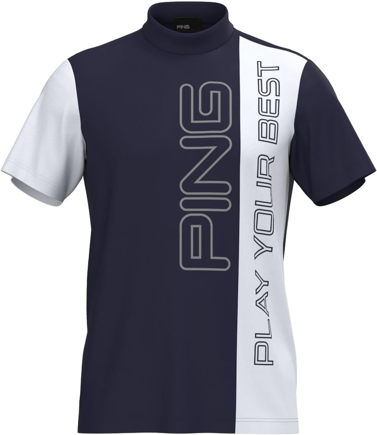 

Мужская рубашка Ping с коротким рукавом и высоким воротником (Cool Core: влагоотводящая, быстросохнущая, с защитой от УФ-излучения) / Рубашка для гольфа / 621-4267809, темно-синий