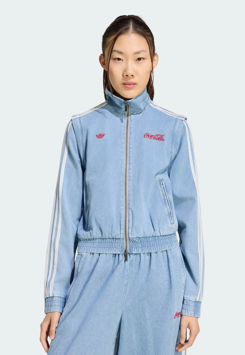 Куртка Adidas Originals Between-Season Firebird из синего денима — фото 3