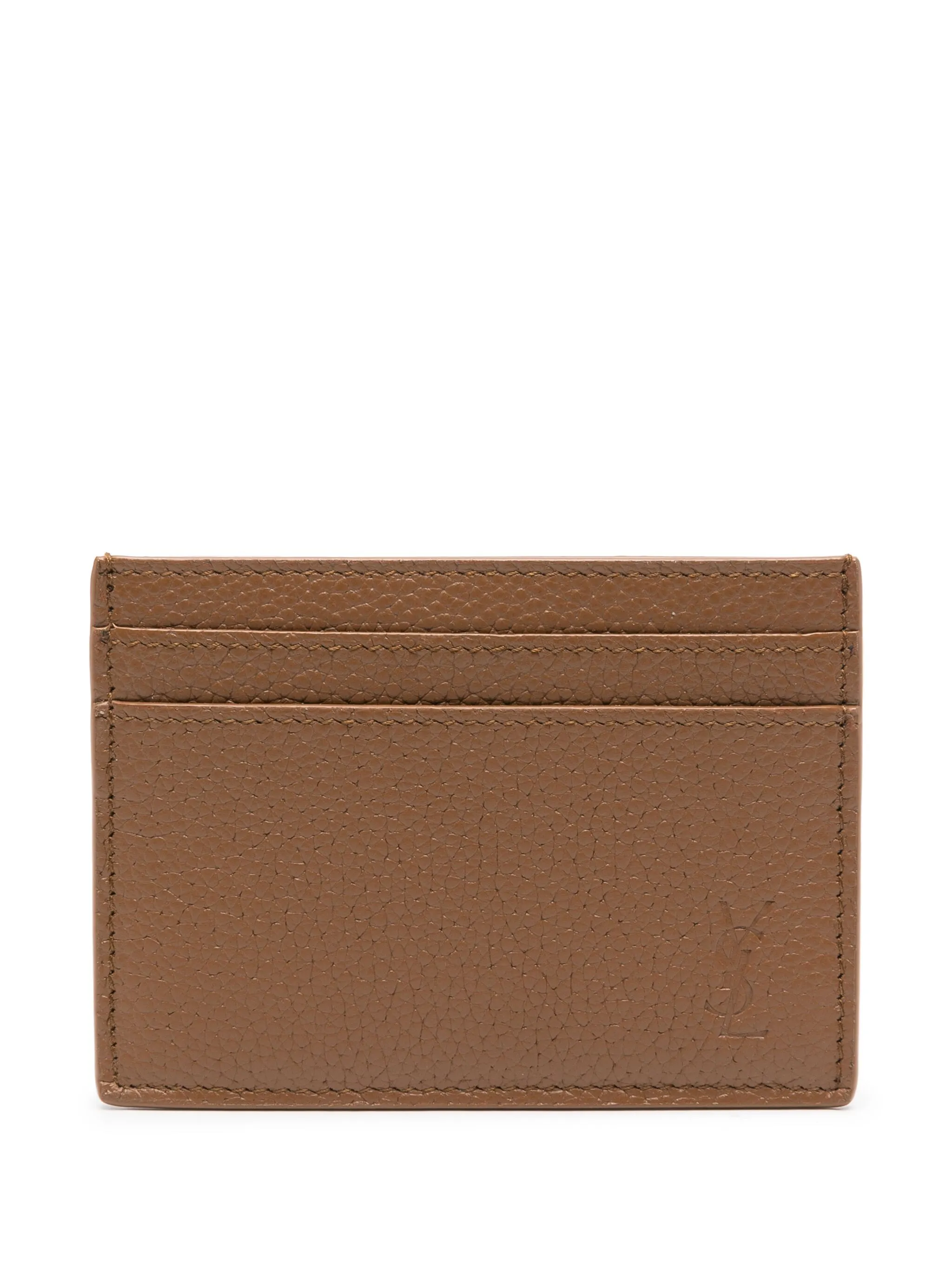 

Картхолдер с тисненым логотипом Saint Laurent, коричневый