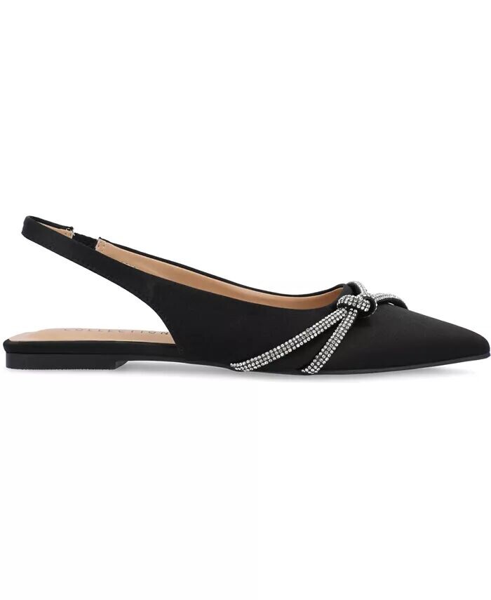 Женские туфли Rebbel Rhinestone Knot Slingback Flats Journee Collection, черный — фото 2