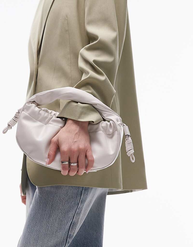 

Сумка Topshop – Giulia – белого цвета с рюшами и витой ручкой