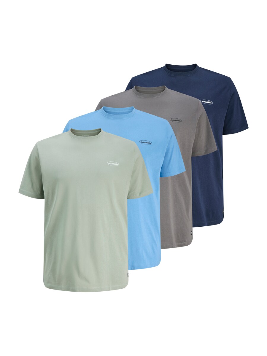 

Рубашка Jack & Jones Plus JJEnoa, цвет marine blue/Azure/Grey/Pastel green