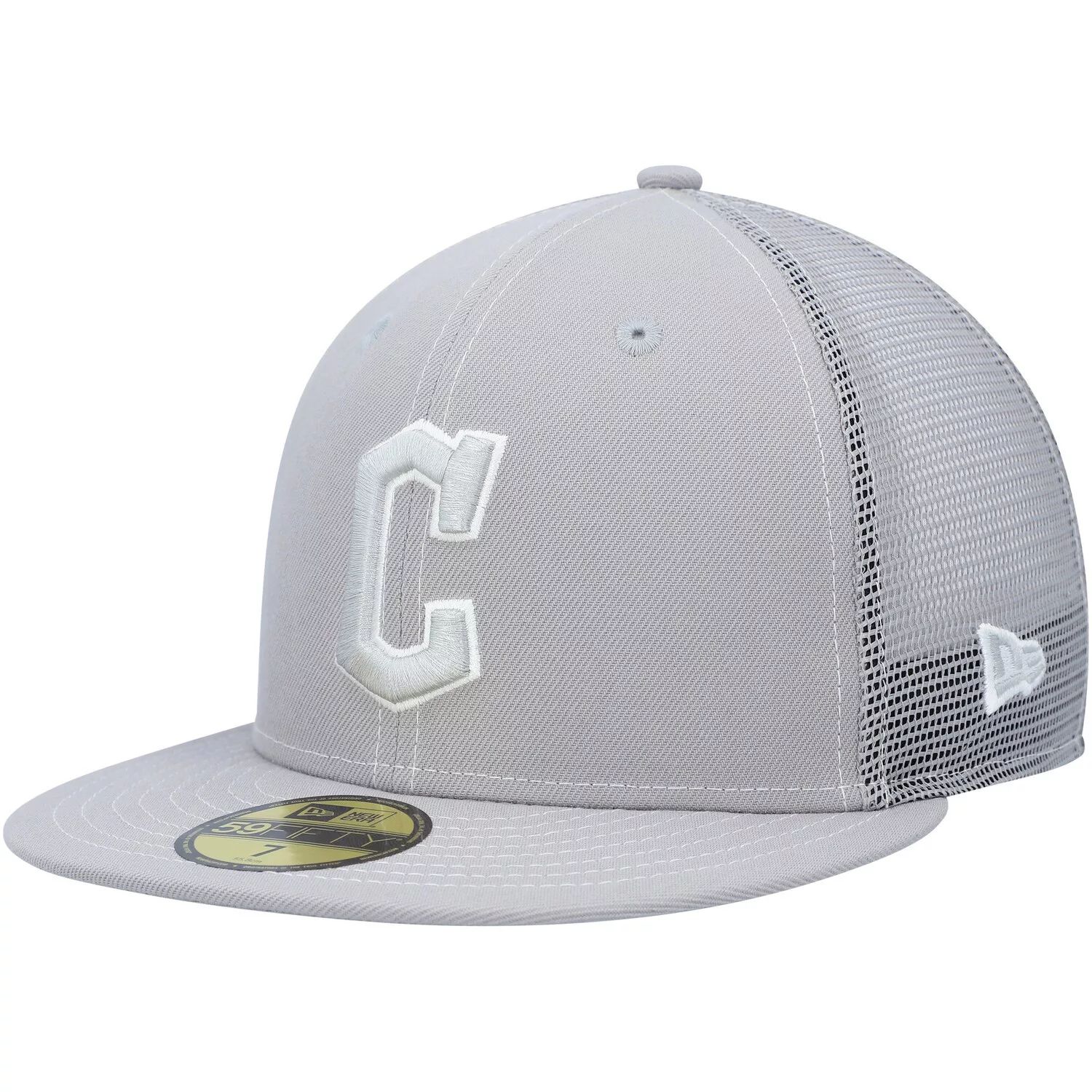 

Мужская серая кепка New Era Cleveland Guardians 2023 для тренировки мяча на поле 59FIFTY Облегающая шляпа