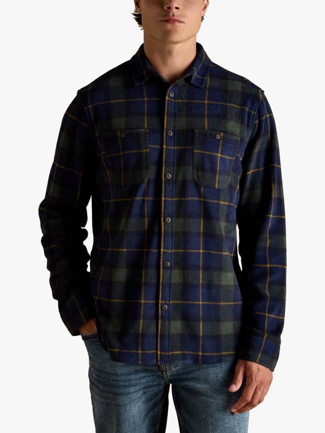 

Обычная клетчатая флисовая рубашка Joules, Navy