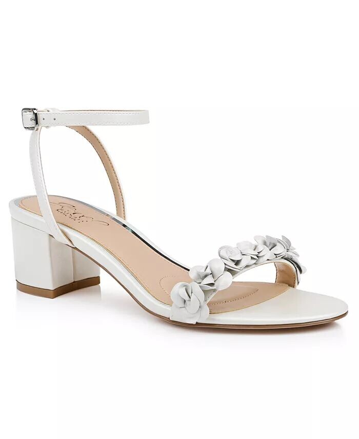 Женские босоножки Sawyer Block Heel Dress Sandals Jewel Badgley Mischka, белый