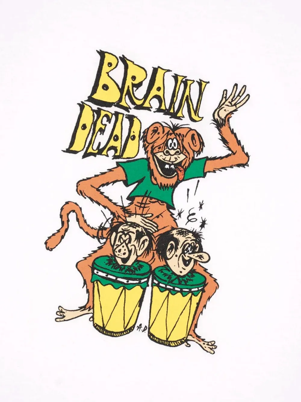 

Футболка с обезьяной и барабаном Brain Dead, белый
