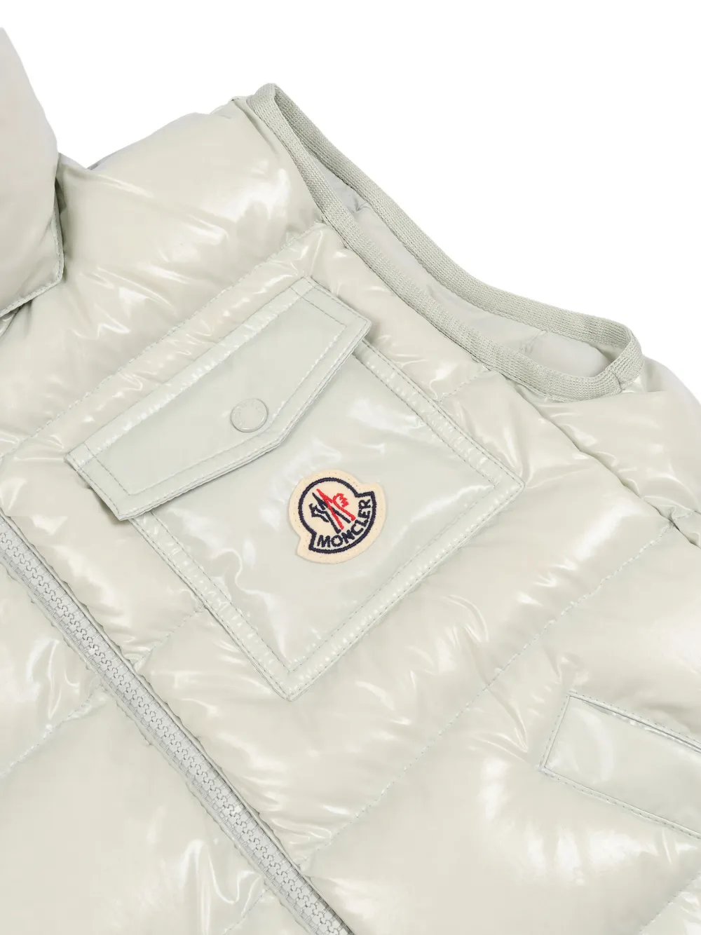 Жилет с капюшоном Kamile Moncler Enfant, бежевый — фото 3
