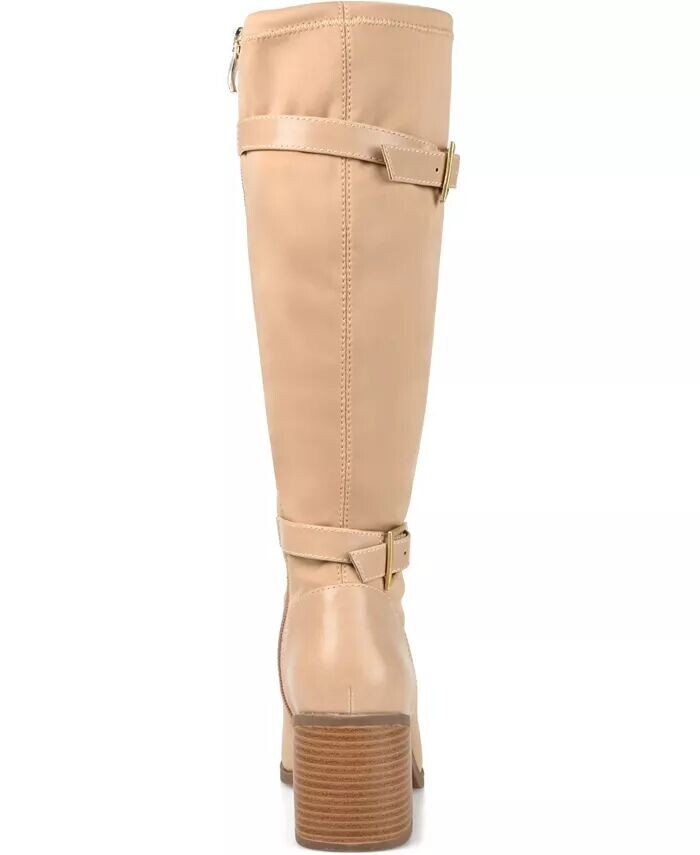 Женские сапоги Gaibree Wide Calf Journee Collection, коричневый/бежевый — фото 3