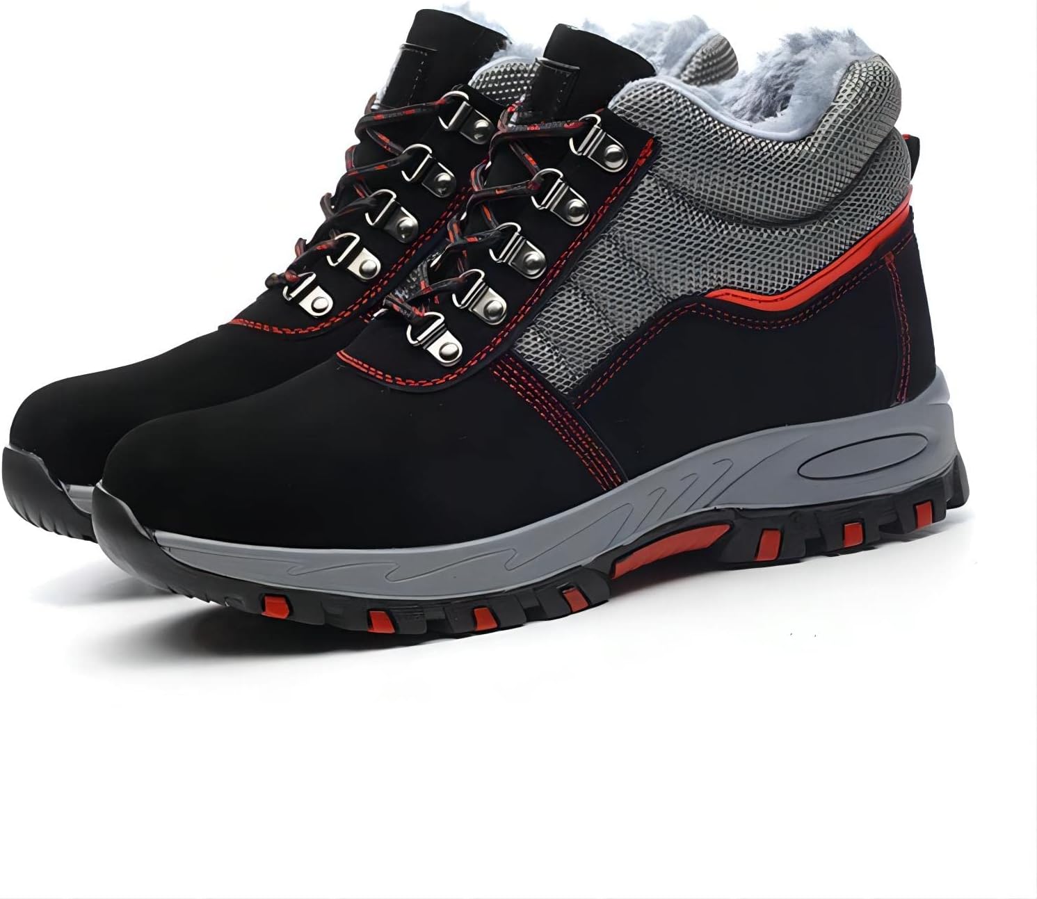 

Защитные ботинки для осени и зимы, мужская модель с легким стальным носком, удобная рабочая обувь для женщин, противоскользящие и проколоустойчивые, промышленная дышащая защита (черный, 43) Generic