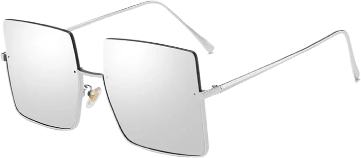 

Солнцезащитные очки с защитой от УФ-излучения UV400 | Крупная металлическая оправа | Для женщин и мужчин | Для занятий спортом на открытом воздухе и вождения DSVIGF, Silver