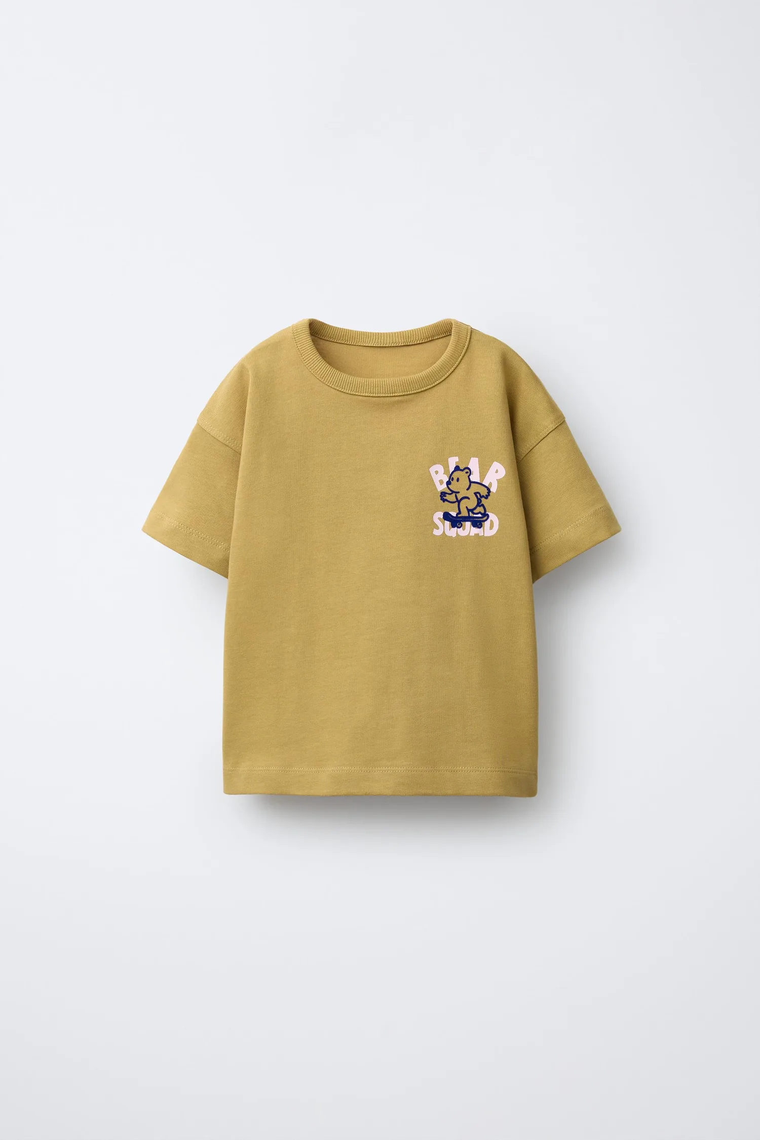 Футболка с животным принтом Zara, охра
