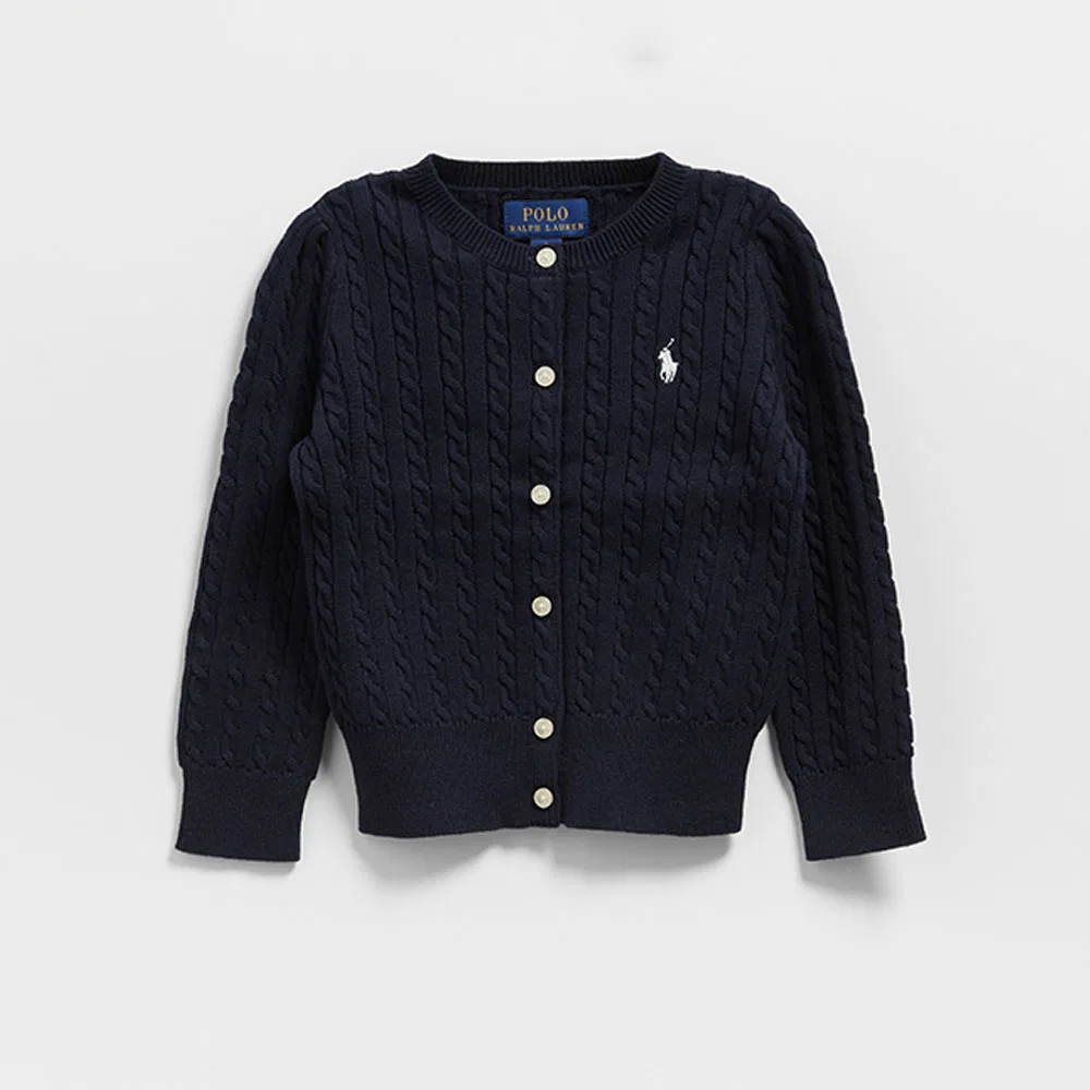 Детский хлопковый кардиган Mini Cable тёмно-синего цвета от Polo Ralph Lauren Children