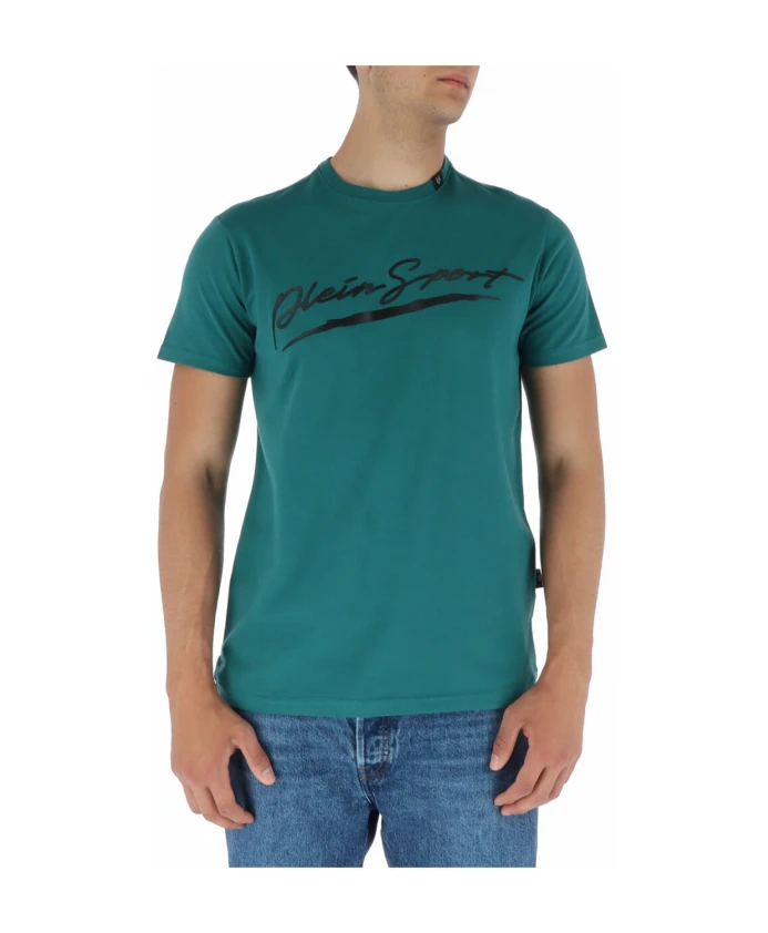 

Красная футболка с принтом, короткими рукавами и круглым вырезом Plein Sport, зеленый