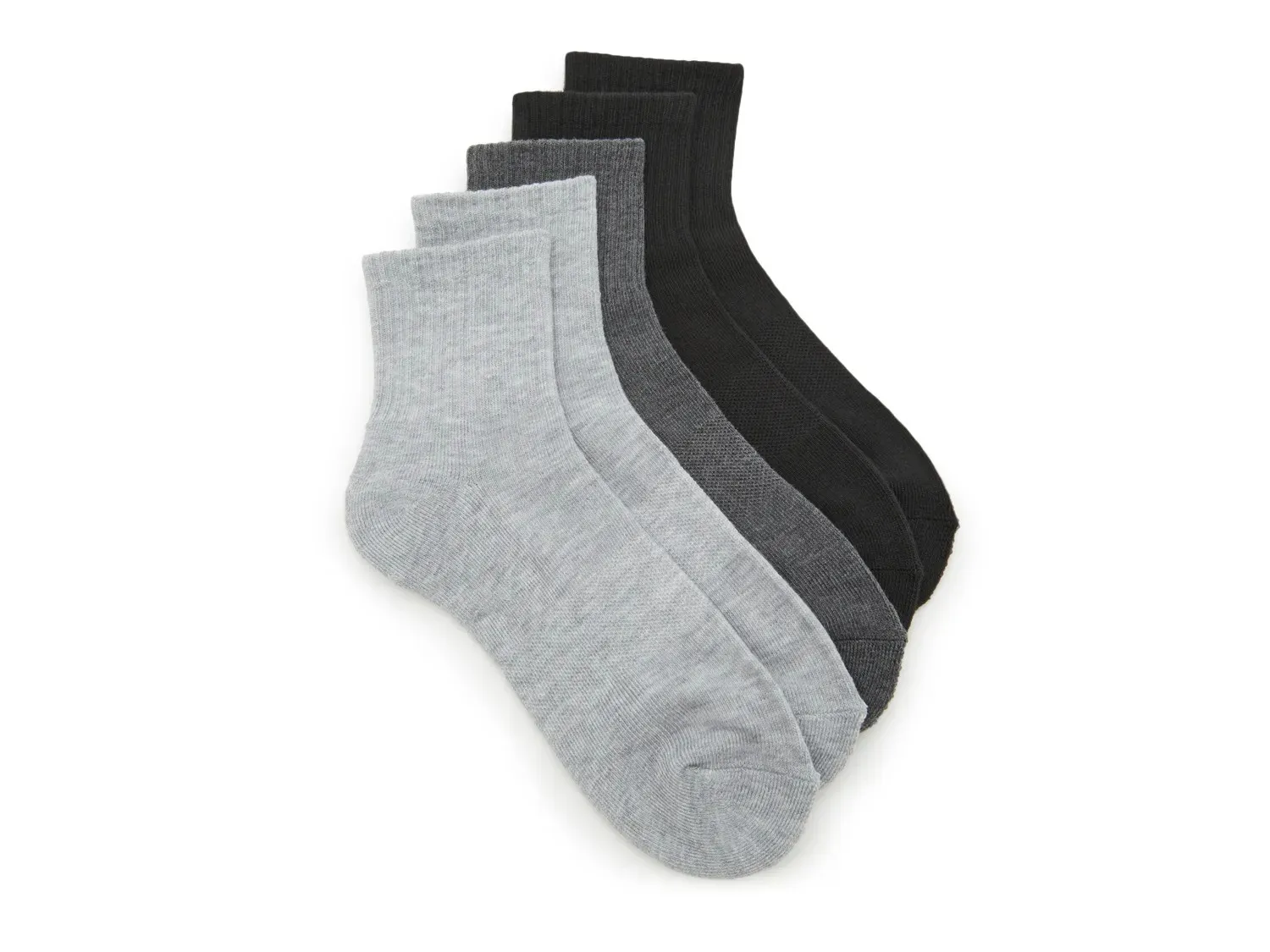 

Носки спортивные женские с мягкой подошвой Mix No. 6 Quarter Crew Socks - 5 шт. в упаковке, черные/серые/угольные