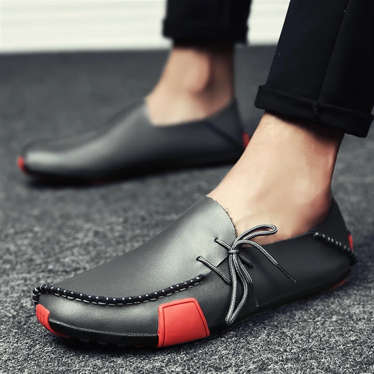 Лоферы кожаные Loafers Black EXAMEEEU — фото 2