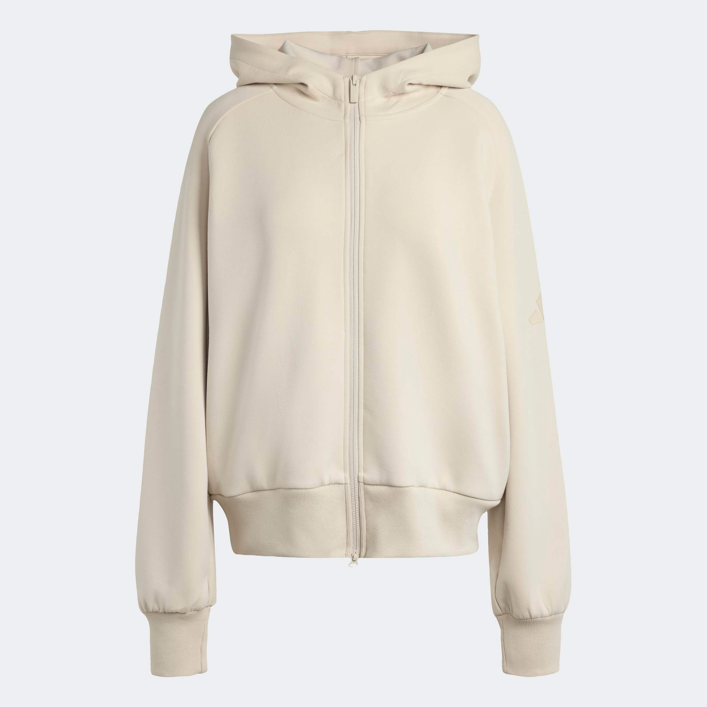 Adidas Sportswear Спортивный худи на молнии в светло-бежевом цвете — фото 2