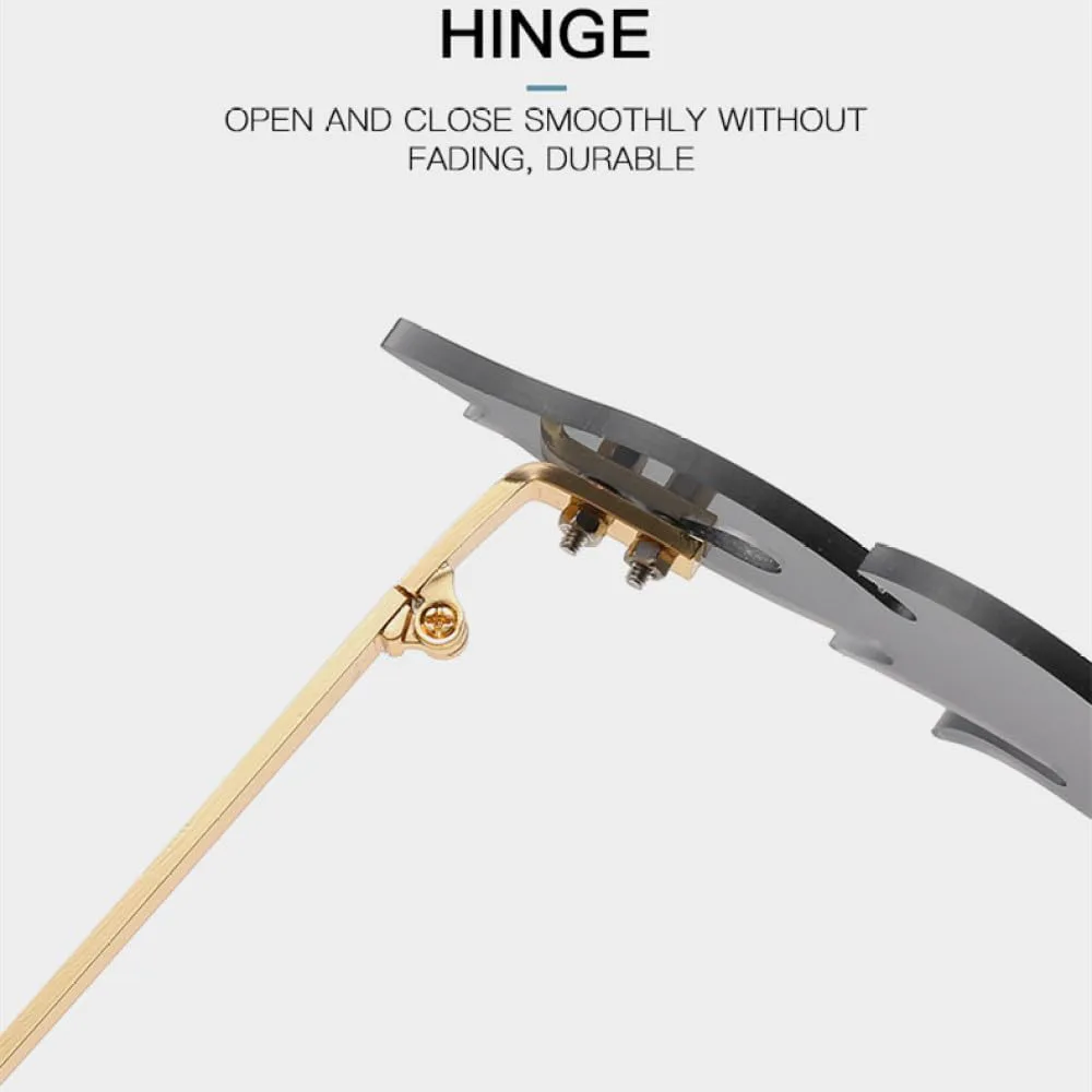 

Солнцезащитные очки для женщин в уникальной безободковой форме «пламя» с прозрачными линзами «океан», модель 2027 года, защита от ультрафиолета UV400 MTZJH, Red