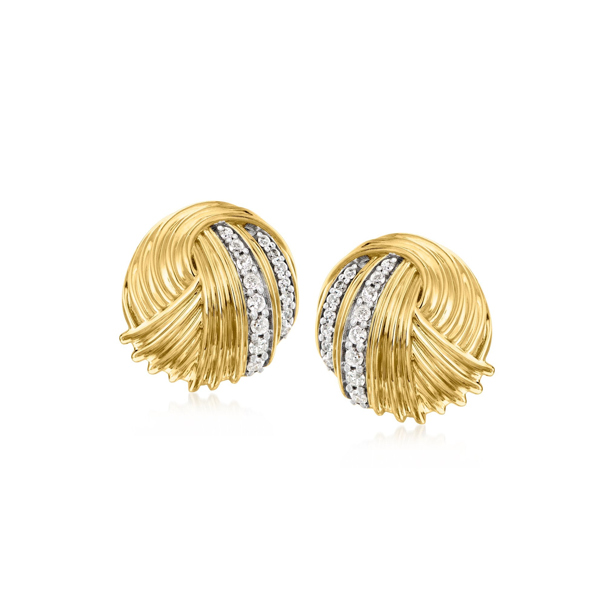 

Серьги-узлы с бриллиантами Ross-Simons из 18-каратного золота поверх стерлингового серебра Ross-Simons, 0.50 In