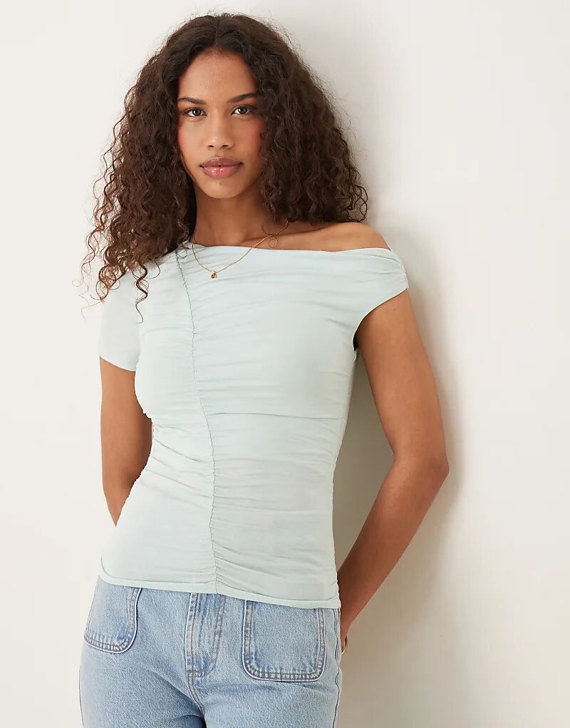 

Топ Cotton On Nikki с короткими рукавами и сборками зеленого цвета Cotton On