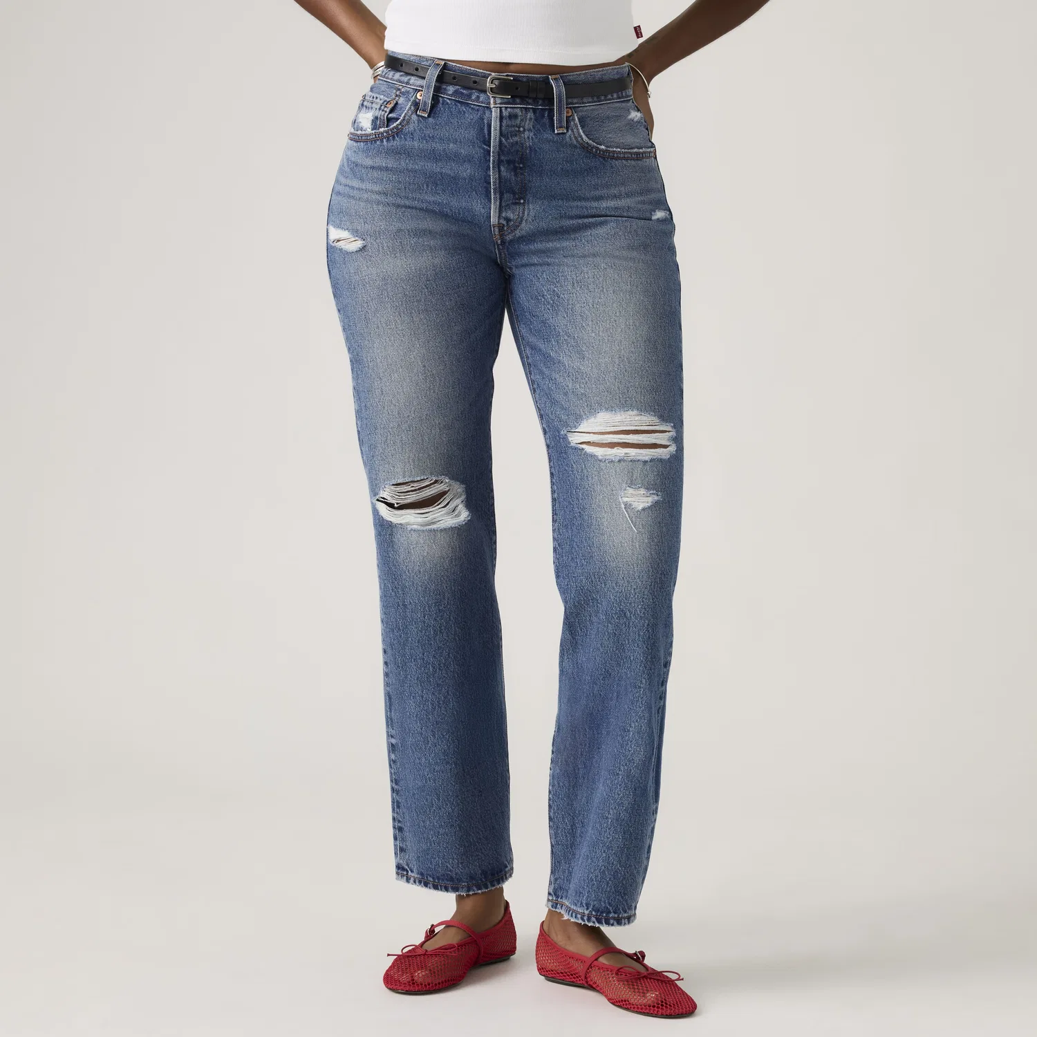 Женские джинсы 501 в стиле 90-х, укороченные до щиколотки Levi's, Medium Wash — фото 2