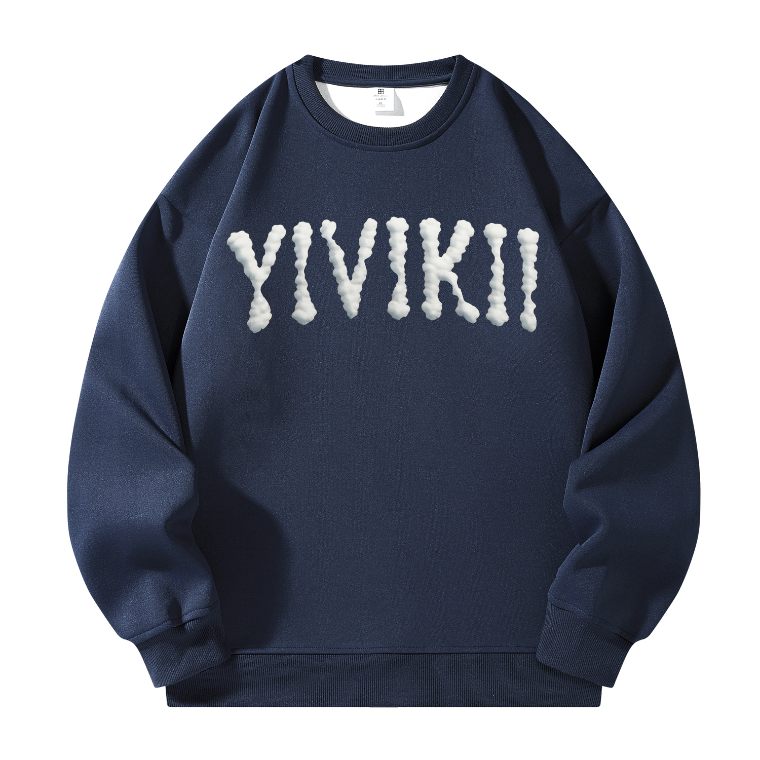 

Свитшот унисекс с круглым вырезом YIVIKII, темно-синий