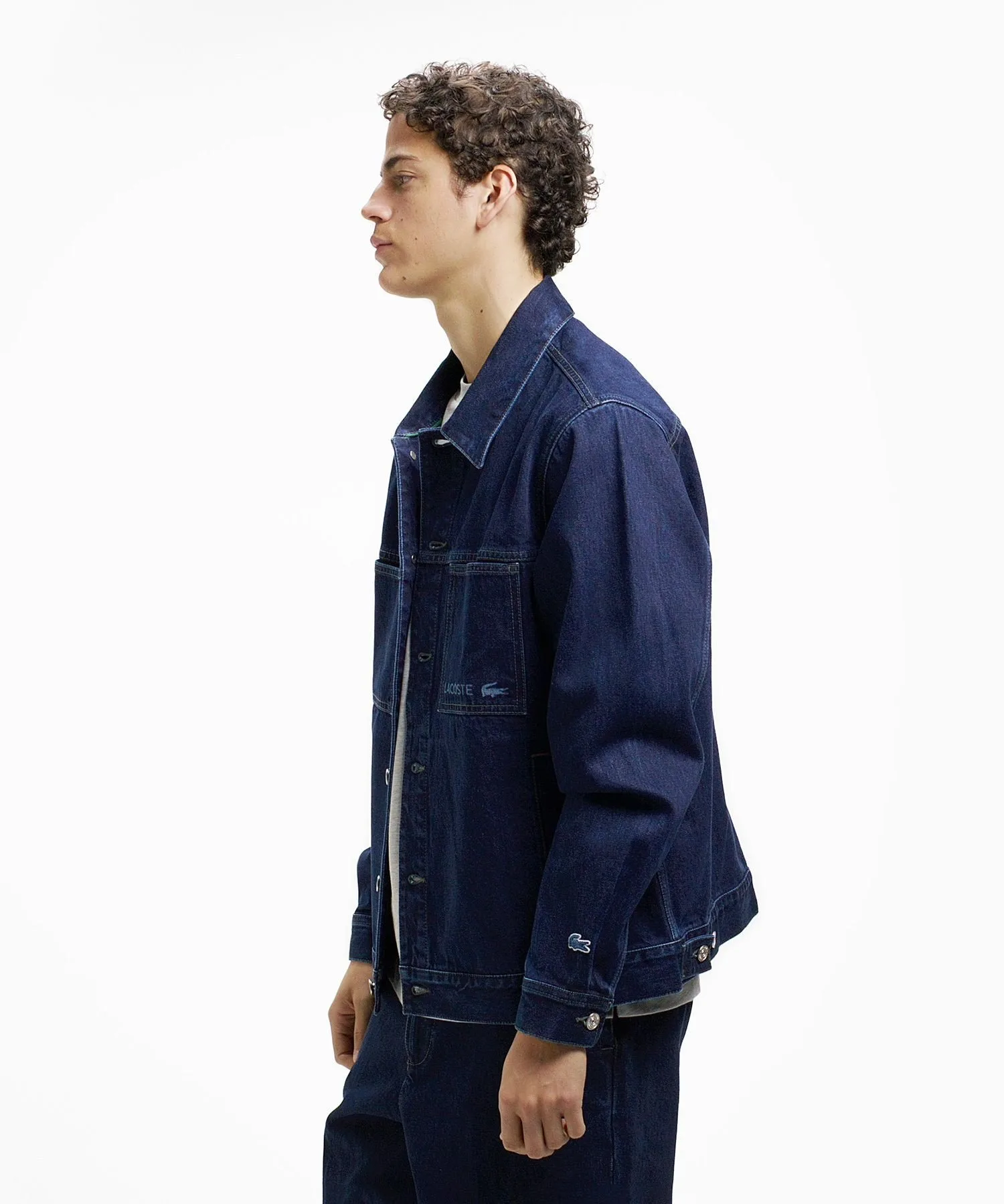 Джинсовая куртка дальнобойщика LACOSTE, Indigo Blue — фото 3