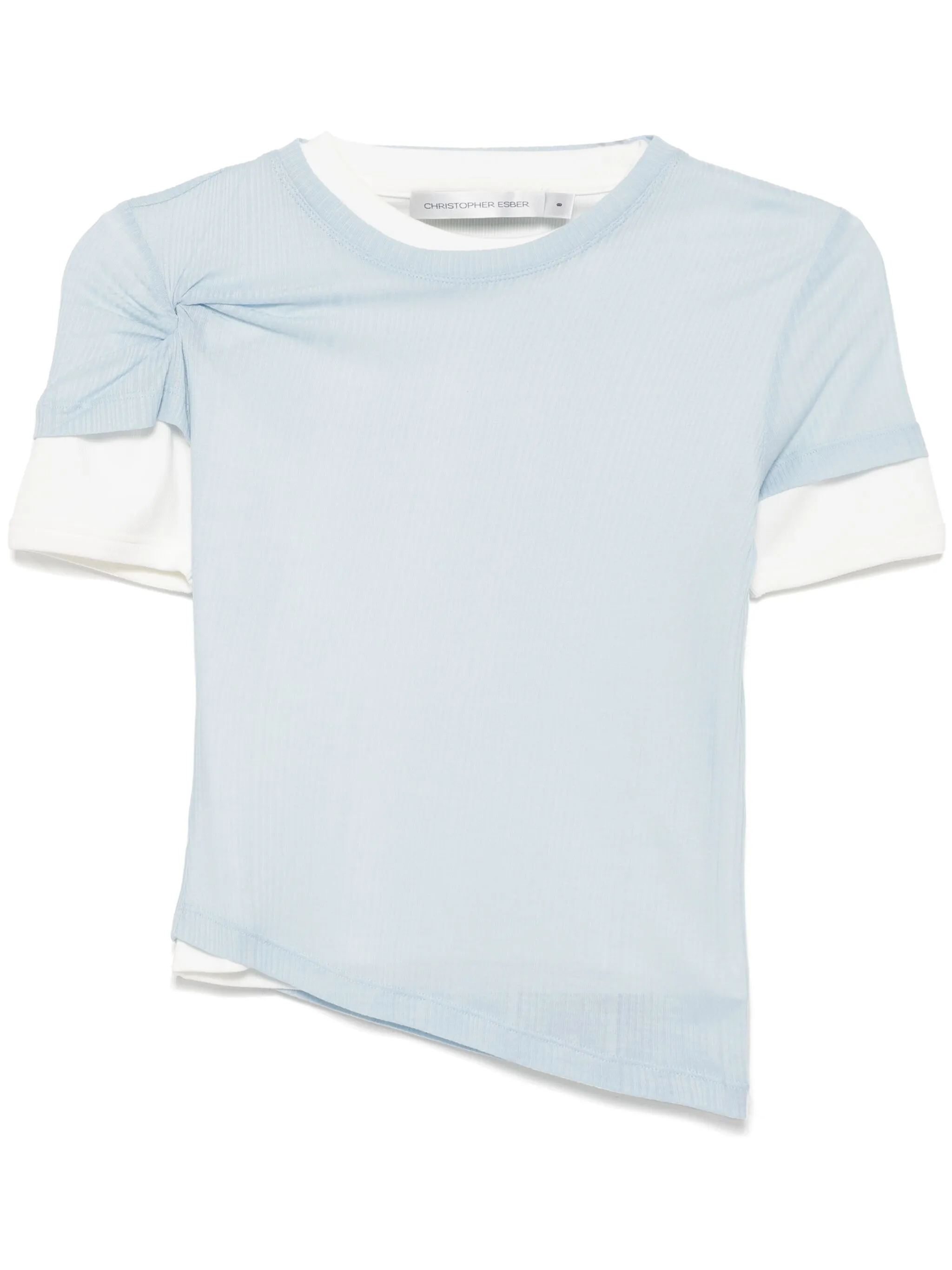 

Прозрачная футболка в рубчик Christopher Esber, синий