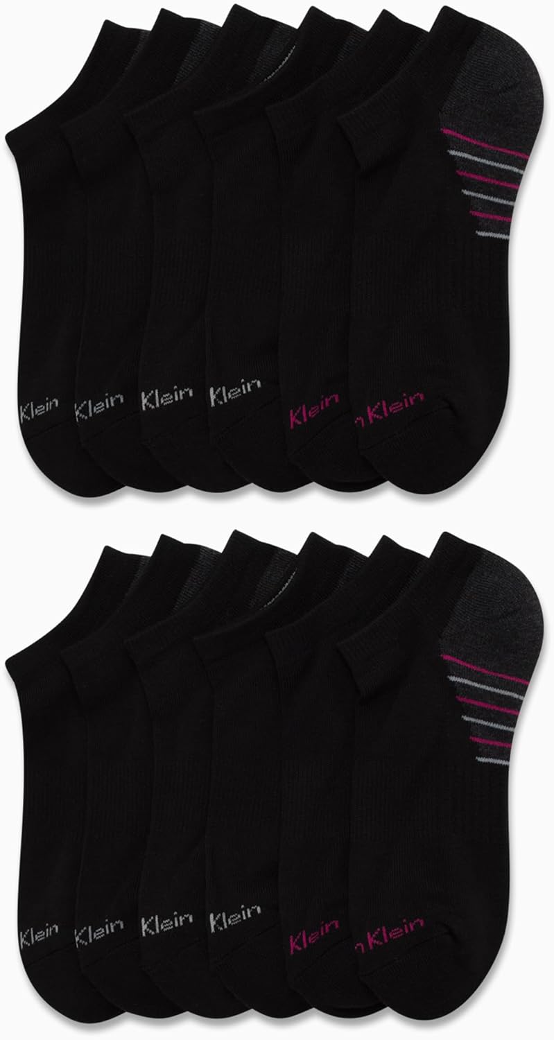 Женские носки Calvin Klein, непромокаемые, 12 пар, мягкие, комфортные, спортивные, с низким вырезом, для женщин (размер обуви: 4-10), Black Multi — фото 2