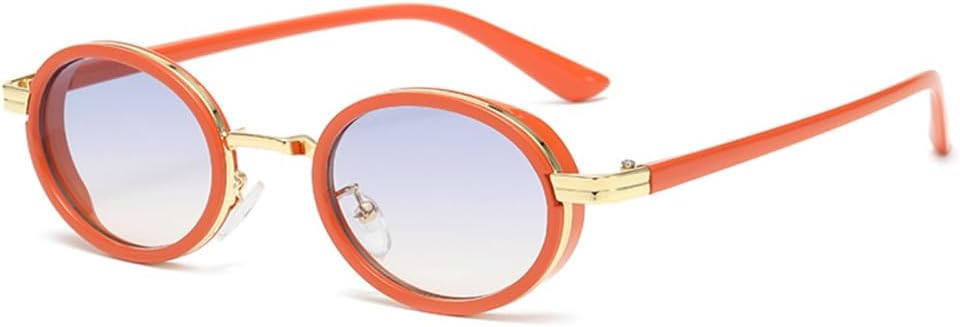 

Овальные панк-солнцезащитные очки для женщин в металлической оправе, солнцезащитные очки для мужчин в винтажном стиле стимпанк, защита от ультрафиолета UV400 HDUBFY, 5