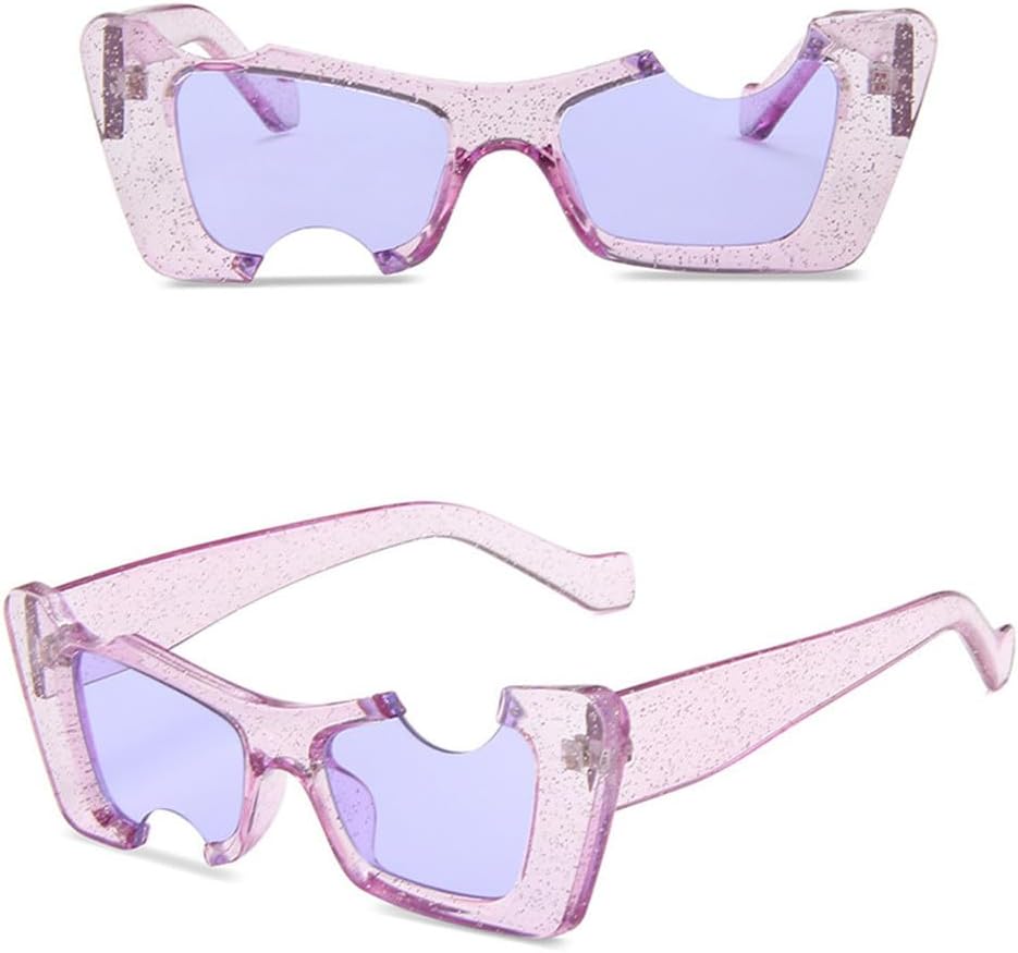 

Солнцезащитные очки в стиле хип-хоп для женщин 2026 года, форма «кошачий глаз», модные сценические солнцезащитные очки для женщин, для мужчин и женщин, фиолетовые MTZJH, One Color