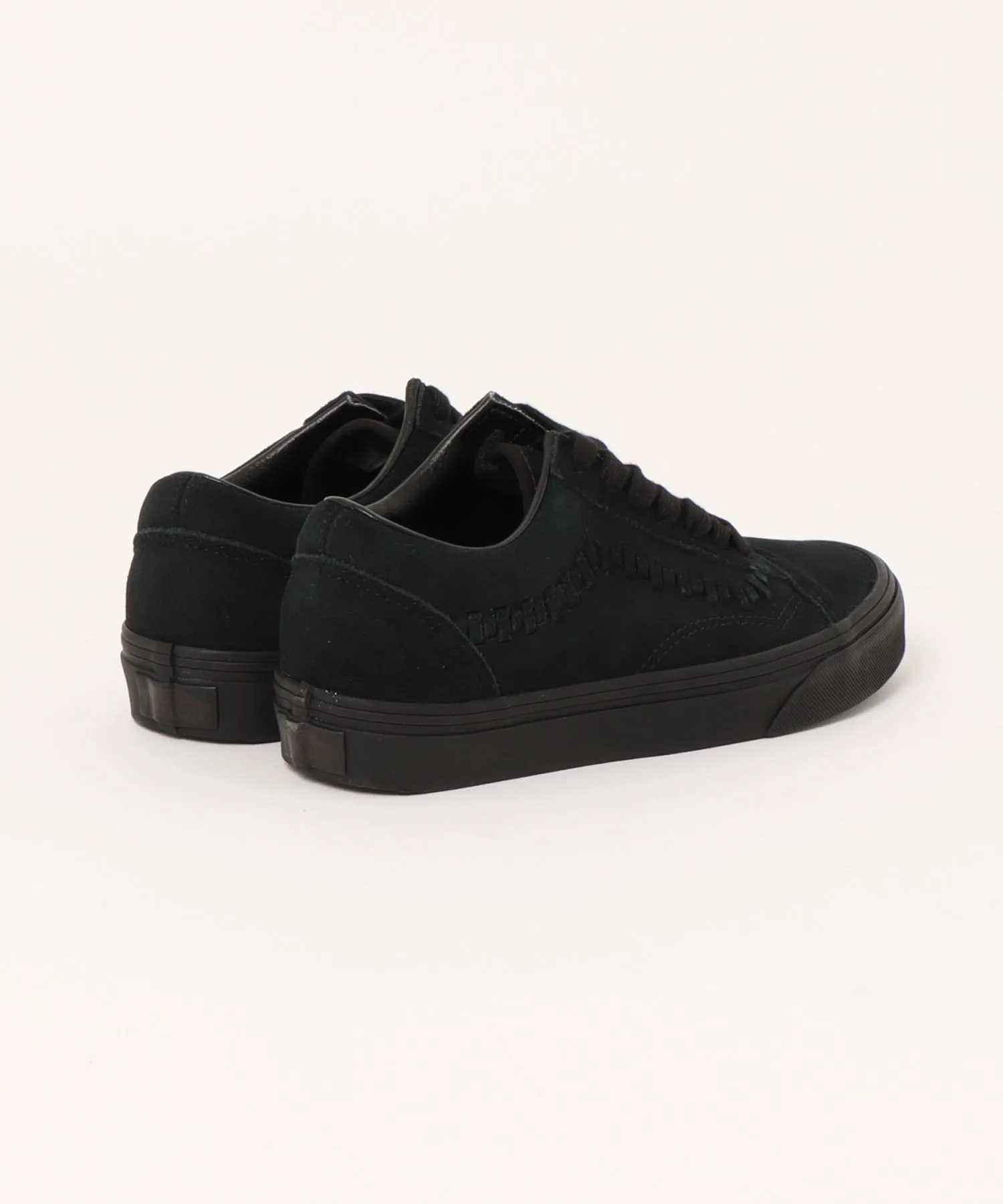 Мужские кроссовки Old Skool из натуральной кожи со боковой полосой Vans черные — фото 2