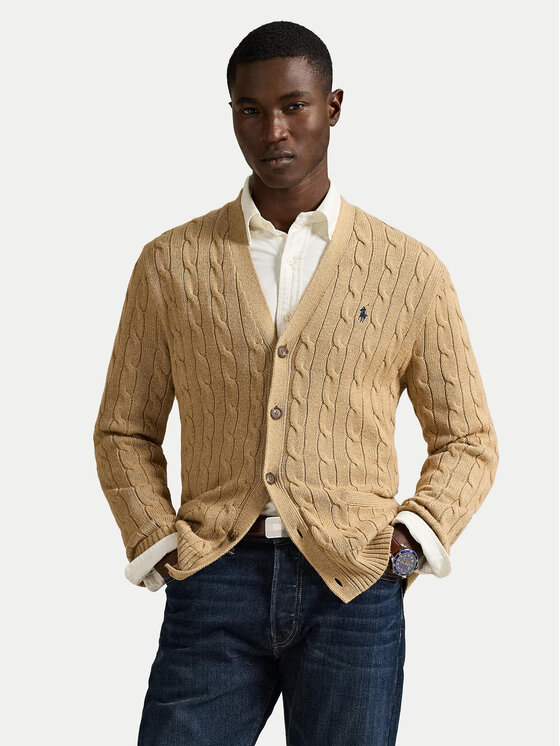 

Кардиган regular fit 710890548006 Polo Ralph Lauren, бежевый