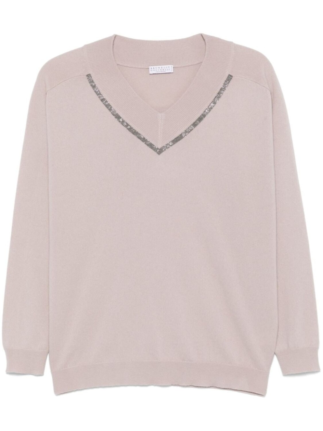 

Brunello Cucinelli свитер с декором Monili, фиолетовый