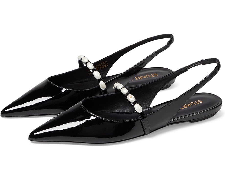 

Туфли на плоской подошве Stuart Weitzman Emlia Pearlita Slingback Flat, черный