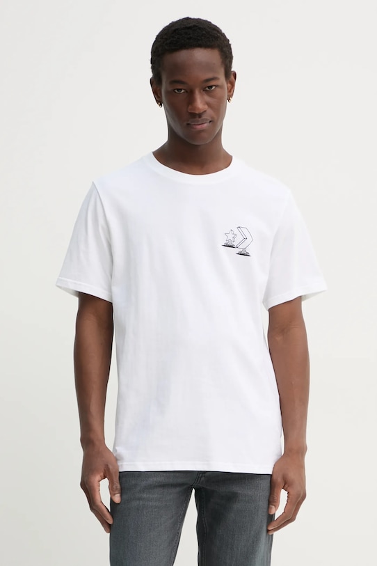 

Хлопковая футболка Converse, бежевый