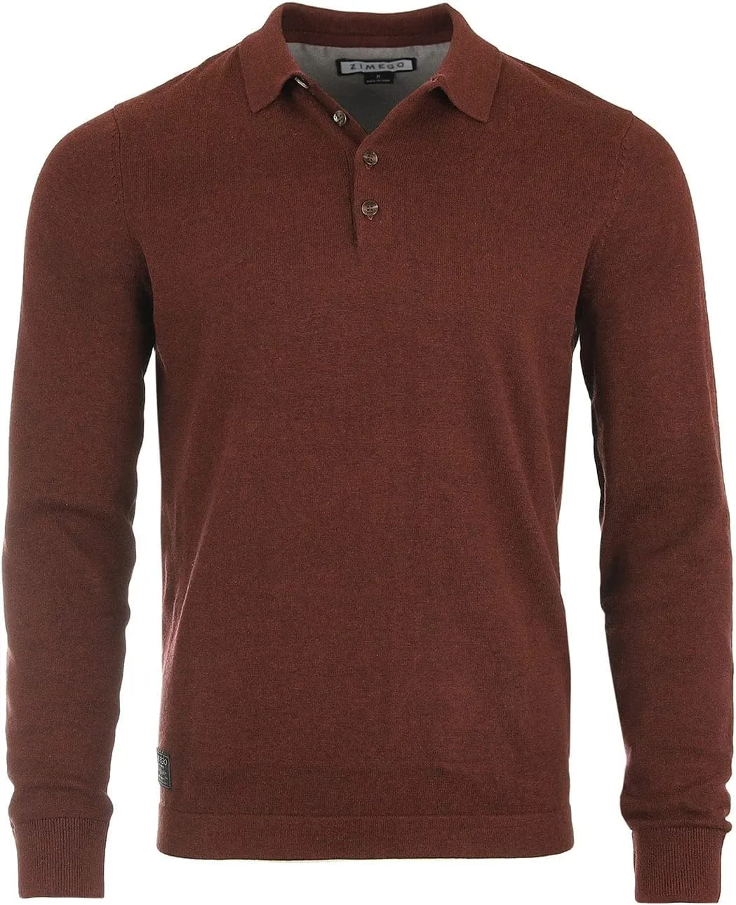 

ZIMEGO мужской свитер-поло с воротником-стойкой и молнией на четверть