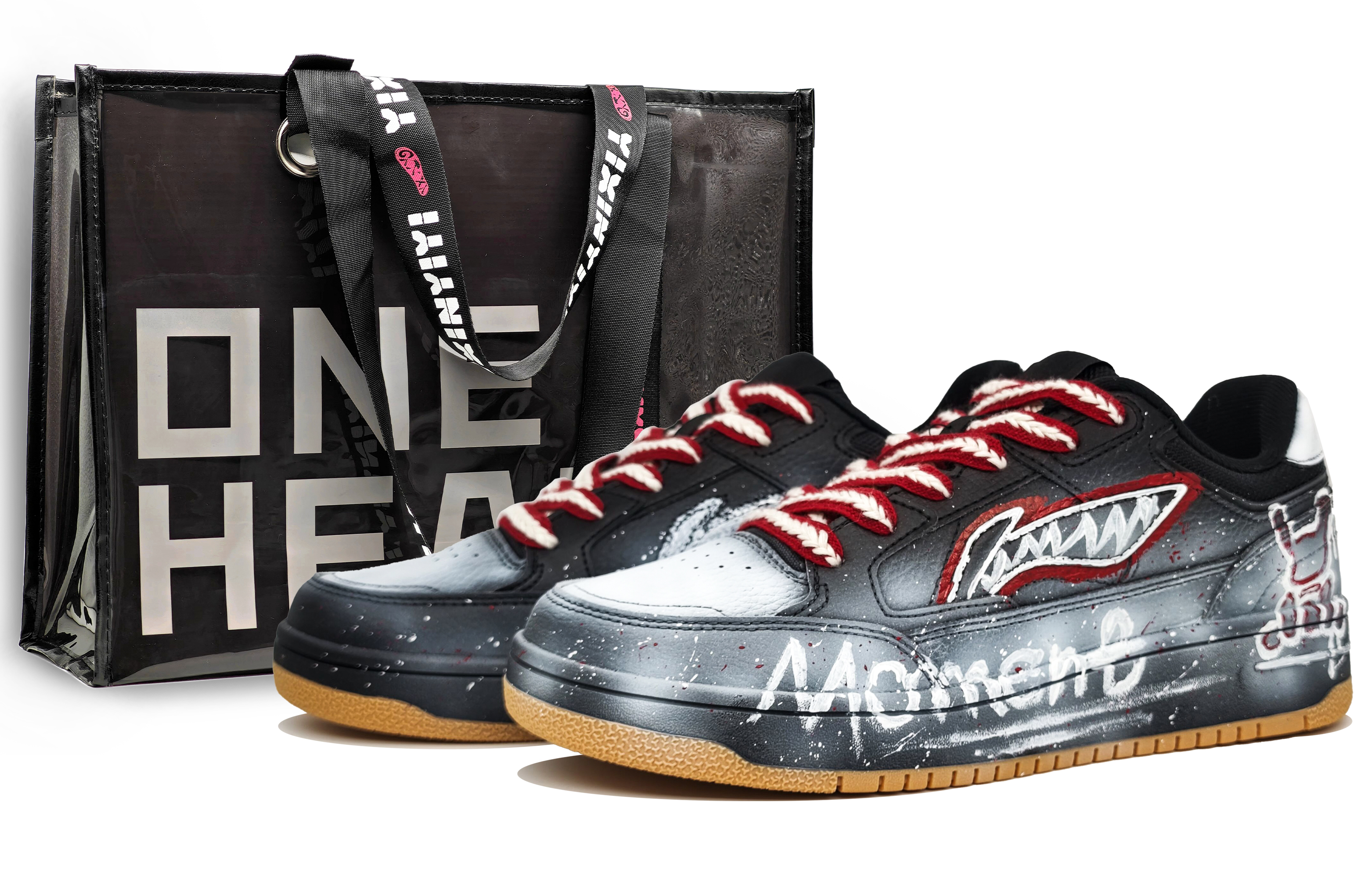 

LINING Кроссовки для скейтбординга Tianji с противоскользящим покрытием, износостойкие, низкие, мужские, снежно-красные