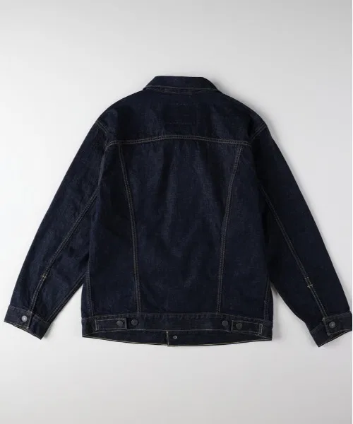 【Levi's】Свободная джинсовая куртка-тракер (индиго / желтая строчка / джинсовая куртка) — фото 3