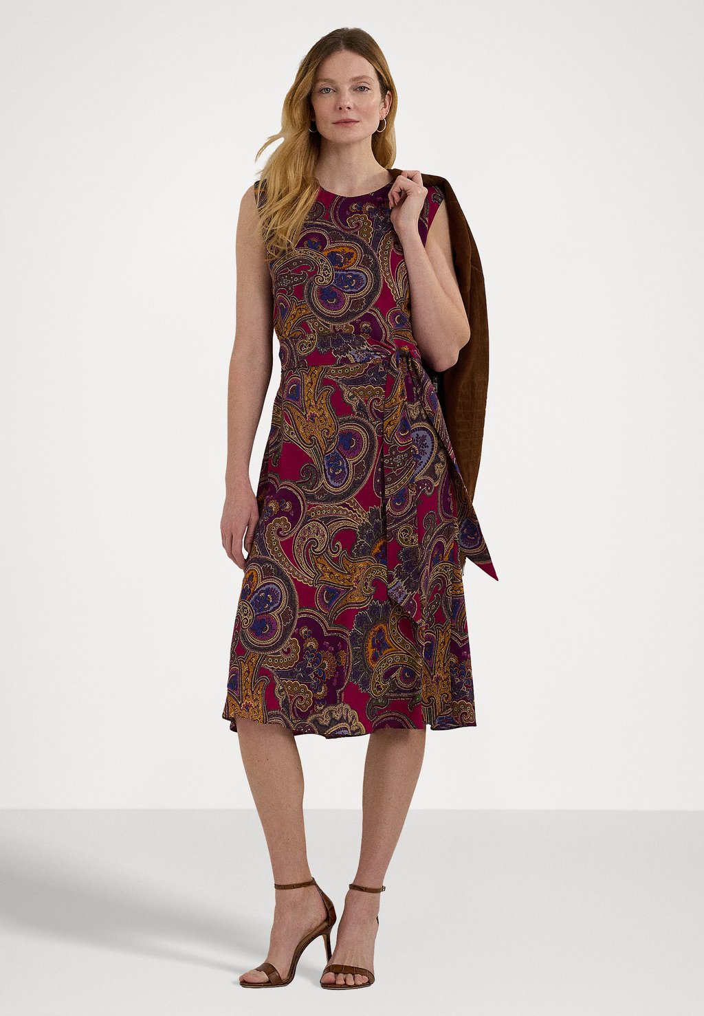 

Повседневное платье PAISLEY BELTED BUBBLE CREPE DRESS Ralph Lauren, фиолетовый