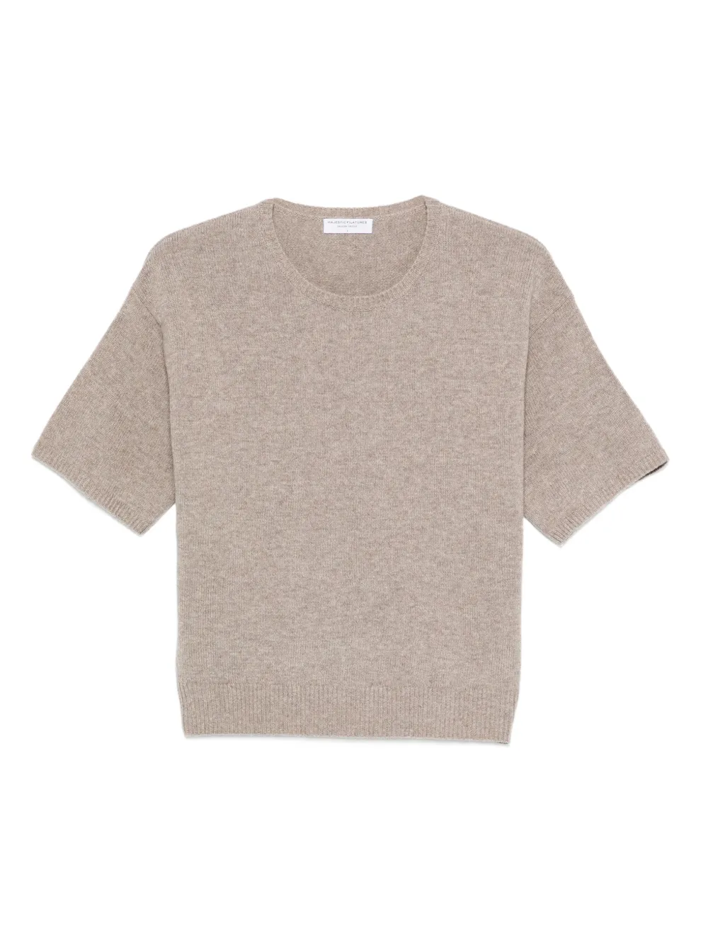 

Вязаная футболка с короткими рукавами Majestic Filatures, бежевый