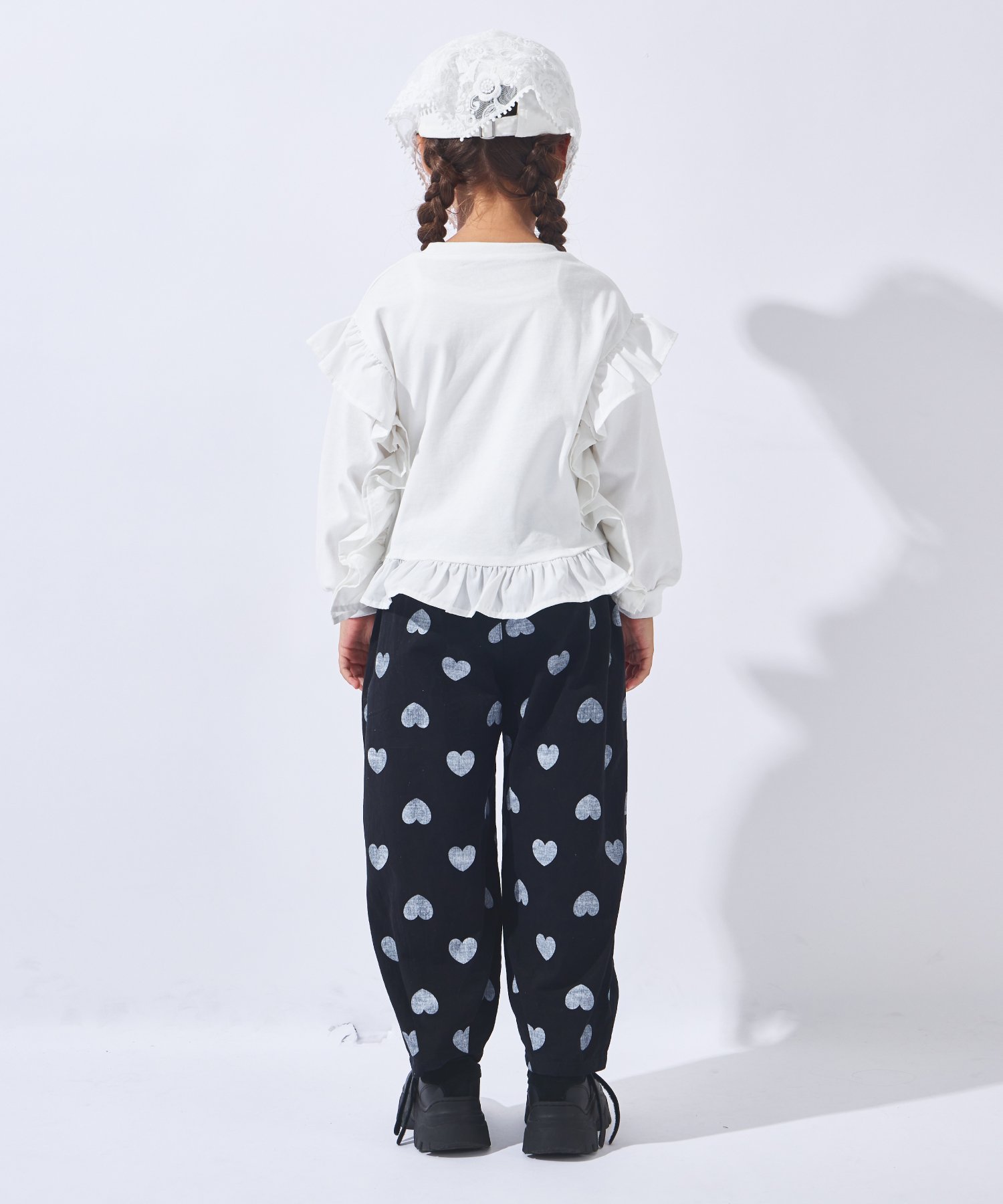 Длинные брюки с принтом по всей поверхности Ever Closet, Heart Black — фото 4