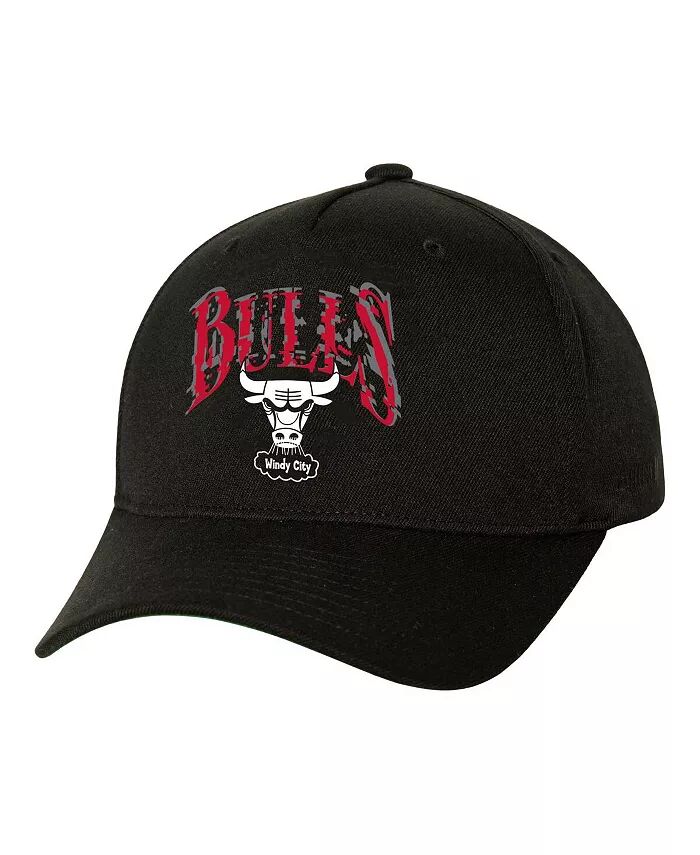 

Мужская черная бейсболка Chicago Bulls SUGA x NBA от Capsule Collection Glitch Stretch Snapback Mitchell & Ness