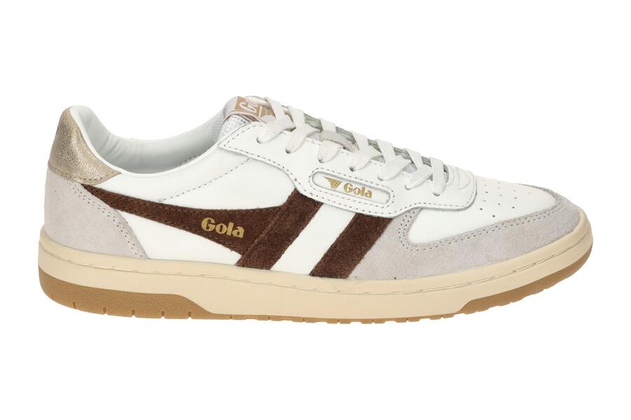 Кроссовки Gola Hawk Shoes белые коричневые женские CLB336 — фото 2