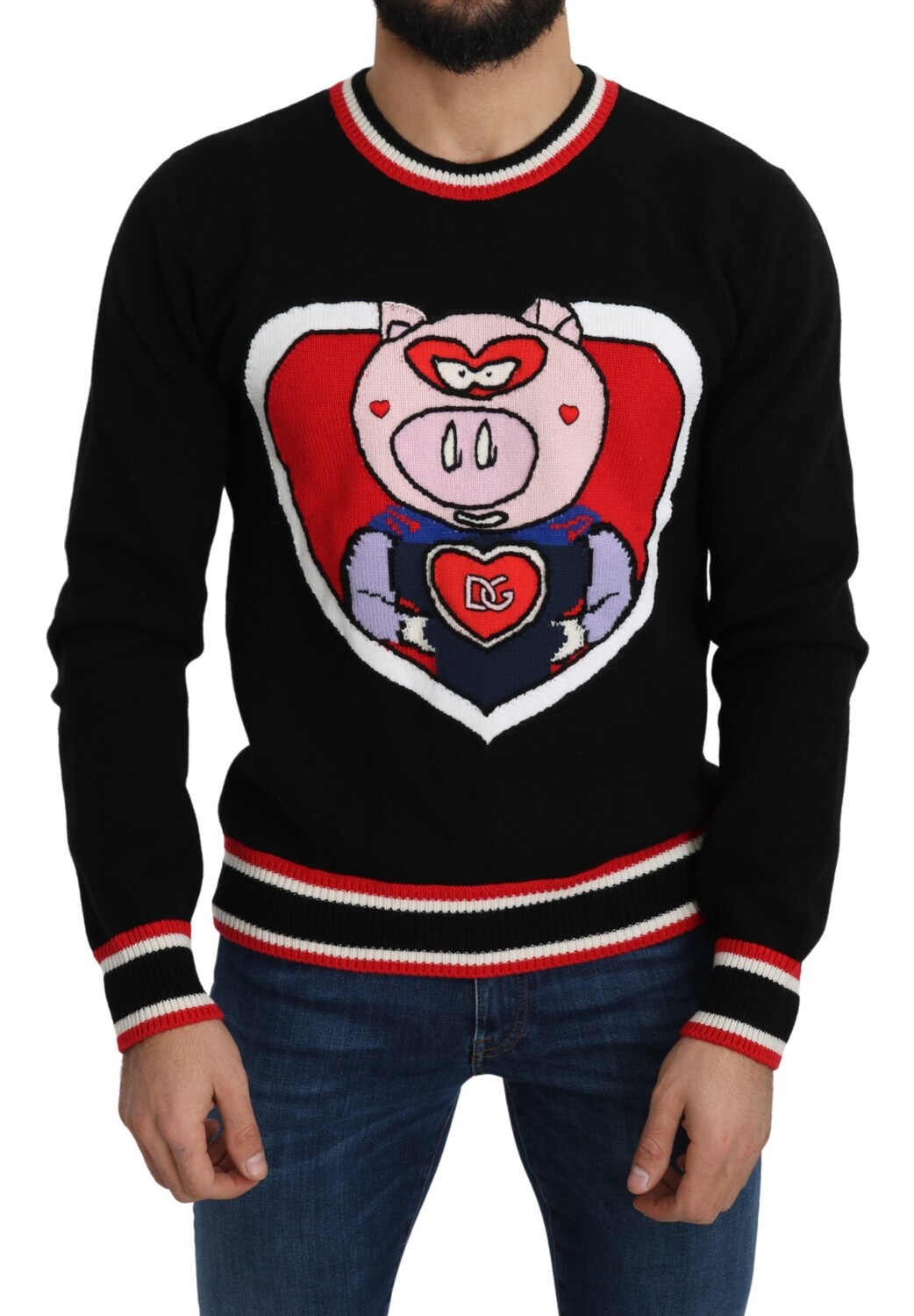

Элегантный черный кашемировый свитер с круглым вырезом Dolce & Gabbana