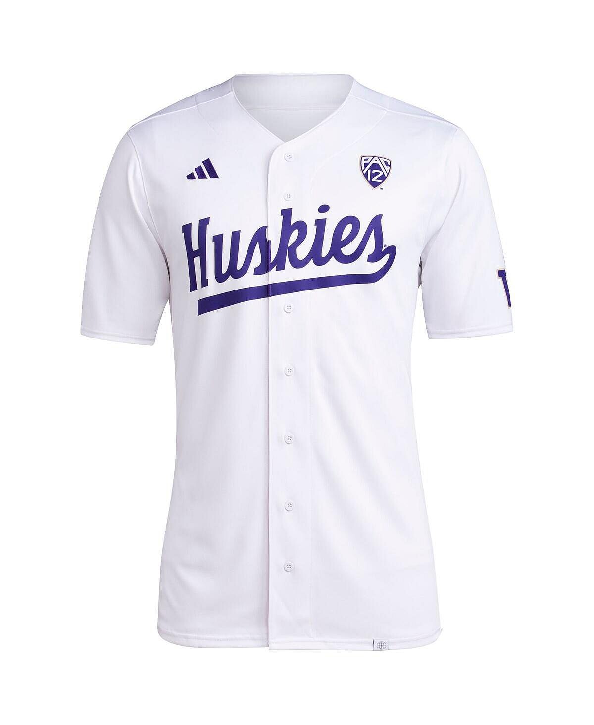 Мужская белая бейсбольная майка Washington Huskies Team adidas — фото 3