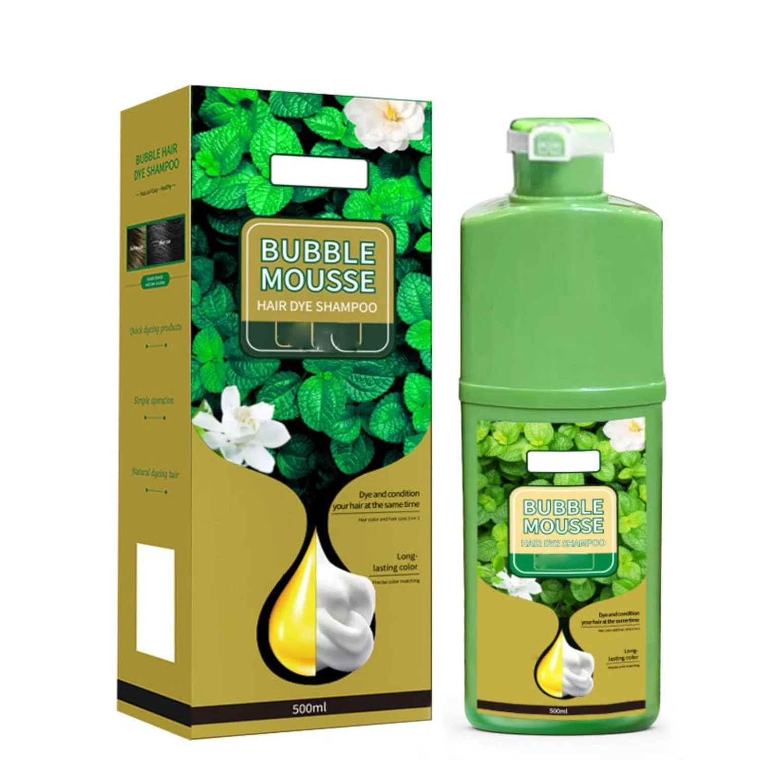 Шампунь-краска для волос Bubble Mousse Generic, Black